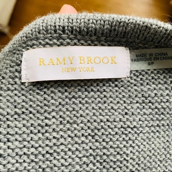 RAMY BROOK Gray Silena Crop Wool Sweater w/Fringe - Picture 12 of 12